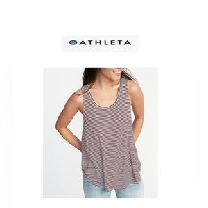 Athleta Women's Striped Tank Top - Plum &  Whit L